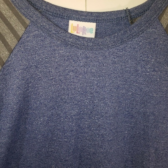 Lularoe XS Top Blue And Gray 3/4 Sleeve Womens - Picture 2 of 7